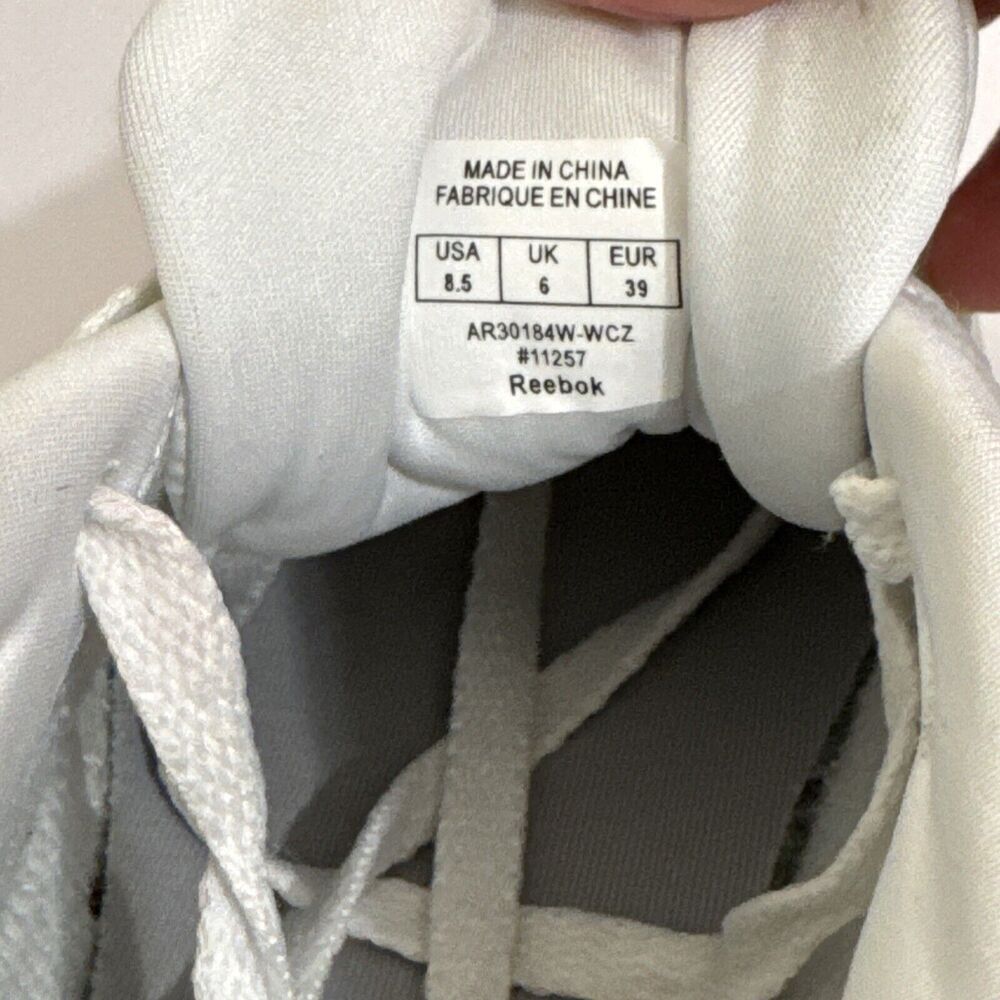 Women's Reebok Classics Chalk Casual Lace-Up Shoes AR30184W White/Rose/Gold - Picture 8 of 9